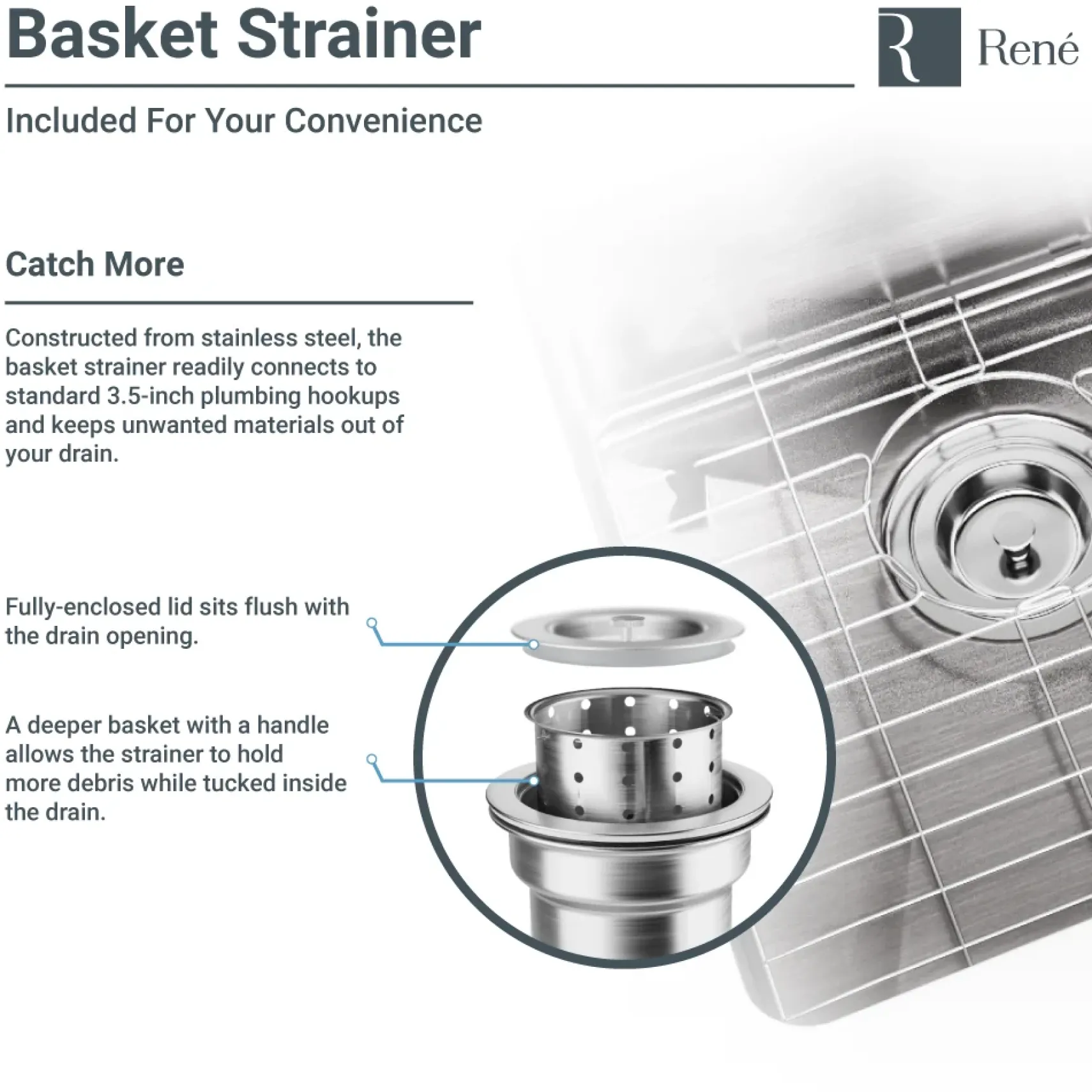 Rene 15" Stainless Steel Bar/Prep Sink, 16 Gauge, R1-1012-16