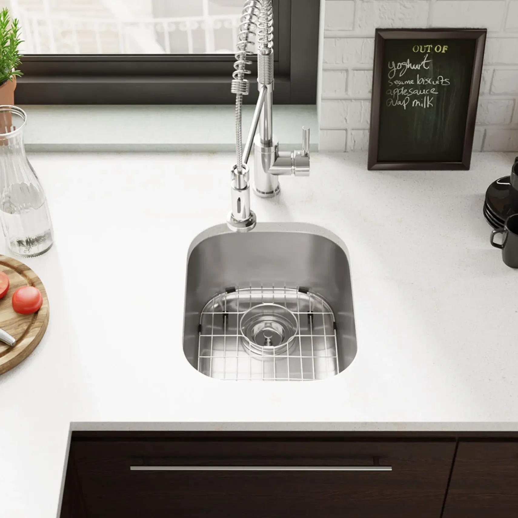 Rene 15" Stainless Steel Bar/Prep Sink, 18 Gauge, R1-1014-18