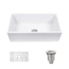 Rene 33" Fireclay Farmhouse Sink, White, R10-3001-ST-B