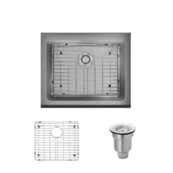 Rene 24" Stainless Steel Farmhouse Sink, 16 Gauge, R1-3004-16