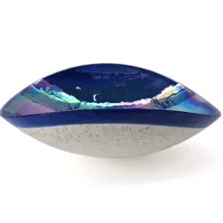 Ruvati 19 inch Murano Glass Art Vessel Seashell Decorative Pattern Bathroom sink, Celestial Blue, RVB3042