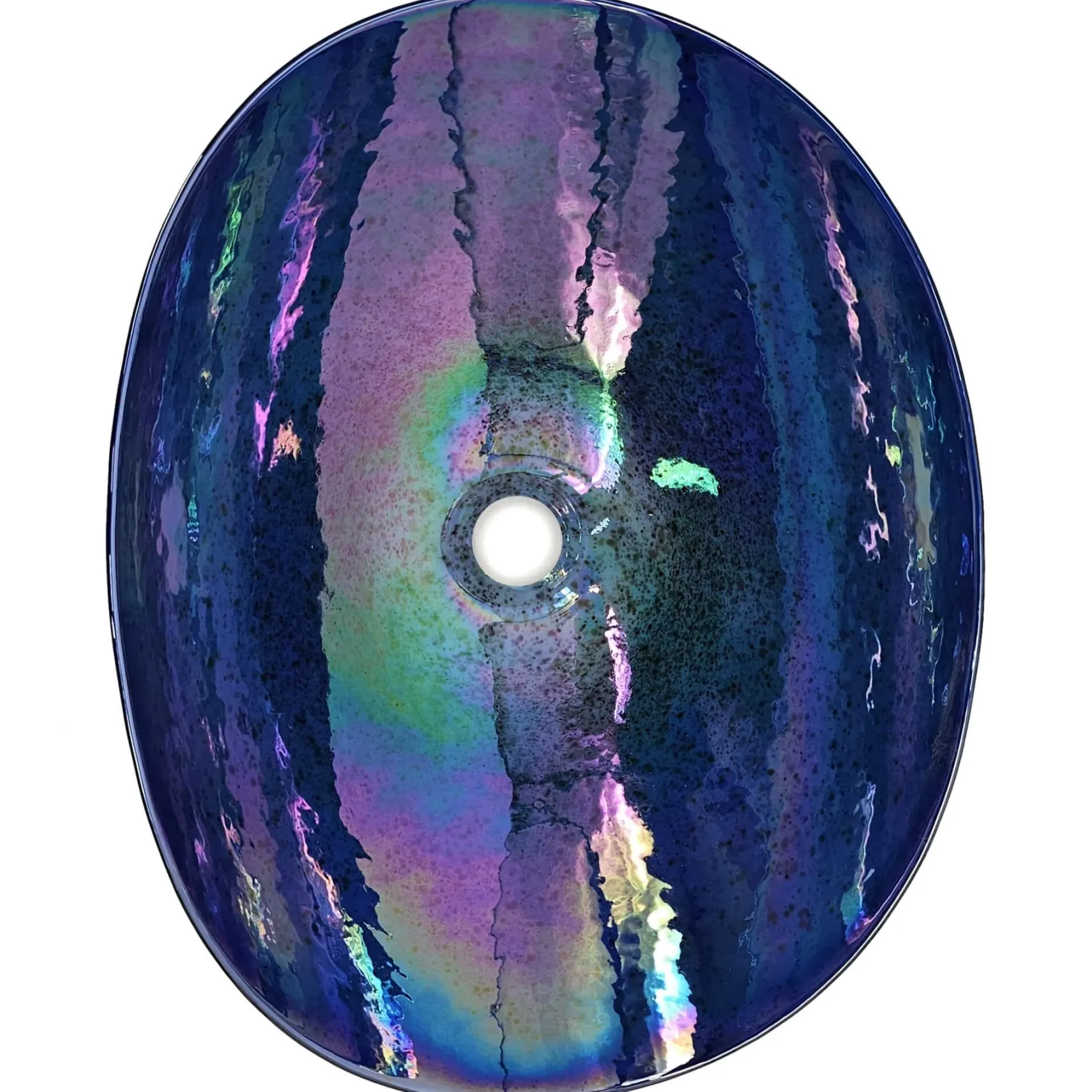 Ruvati 19 inch Murano Glass Art Vessel Seashell Decorative Pattern Bathroom sink, Celestial Blue, RVB3042