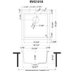Ruvati 18 x 20 inch epiGranite Drop-in Topmount Granite Composite Single Bowl Wet Bar Prep Sink, Arctic White, RVG1018WH