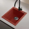 Ruvati 16 x 20 inch epiGranite Drop-in Topmount Granite Composite Single Bowl Kitchen Sink, Berry Red, RVG1016BR
