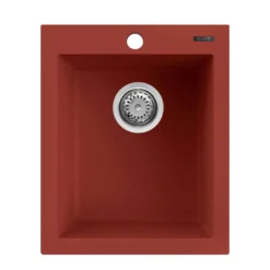 Ruvati 16 x 20 inch epiGranite Drop-in Topmount Granite Composite Single Bowl Kitchen Sink, Berry Red, RVG1016BR