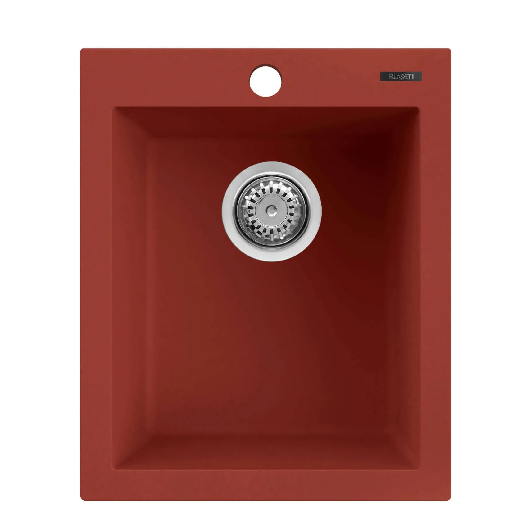 Ruvati 16 x 20 inch epiGranite Drop-in Topmount Granite Composite Single Bowl Kitchen Sink, Berry Red, RVG1016BR