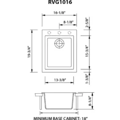 Ruvati 16 x 20 inch epiGranite Drop-in Topmount Granite Composite Single Bowl Kitchen Sink, Berry Red, RVG1016BR