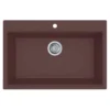Ruvati 33 x 22 inch epiGranite Drop-in Topmount Granite Composite Single Bowl Kitchen Sink, Espresso Brown, RVG1080ES