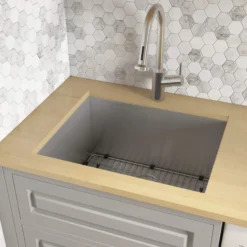 Ruvati 23" x 18" x 12" Deep Laundry Utility Sink Undermount 16 Gauge Stainless Steel, RVU6100