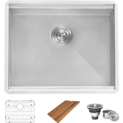 Ruvati 21 x 19 x 13 inch Deep Laundry Utility Workstation Sink Undermount 16 Gauge, RVU6321