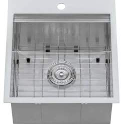 Ruvati 21 x 20 x 12 inch Drop-in Topmount Laundry Utility Workstation Sink 16 Gauge Stainless Steel, RVU6421