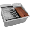 Ruvati Alto 25 x 22 x 12 inch Deep Laundry Workstation Sink with Washboard Topmount Stainless Steel, 16, RVU6553
