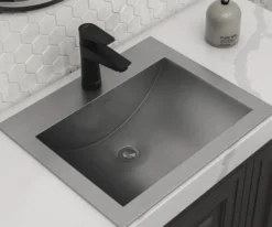 Ruvati Ariaso 21" Rectangle Drop In Stainless Steel Bathroom Sink, 16 Gauge, RVH5110ST