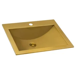 Ruvati Ariaso 21" Rectangle Drop In Stainless Steel Bathroom Sink, Brushed Gold Brass Tone, 16 Gauge, RVH5110GG