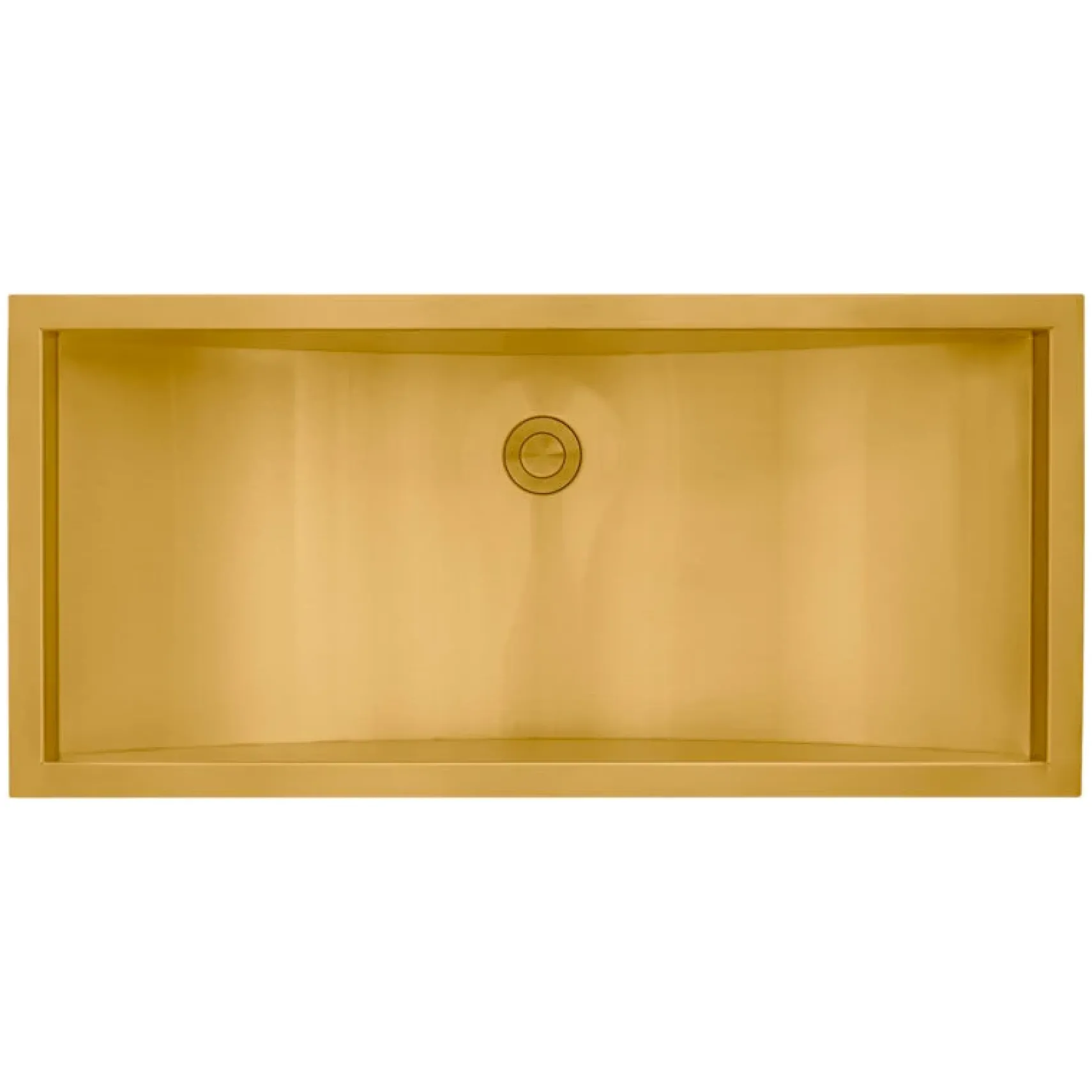 Ruvati Ariaso 30 x 14 inch Brushed Gold Polished Brass Rectangular Bathroom Sink Undermount, Stainless Steel, 16, RVH6120GG