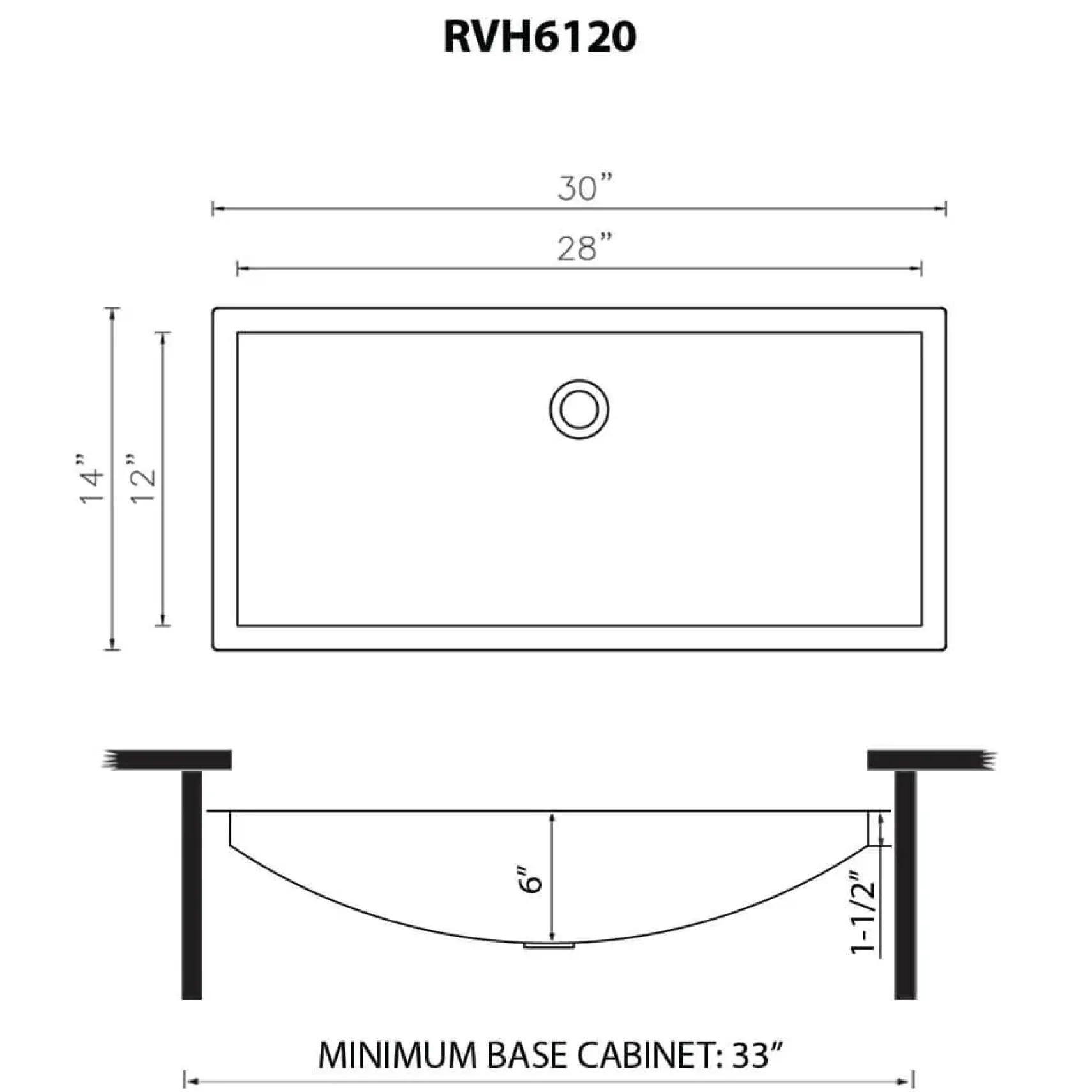 Ruvati Ariaso 30 x 14 inch Brushed Gold Polished Brass Rectangular Bathroom Sink Undermount, Stainless Steel, 16, RVH6120GG