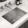 Ruvati Ariaso 16 x 13 inch Brushed Stainless Steel Rectangular Bathroom Sink Undermount, 16, RVH6106ST
