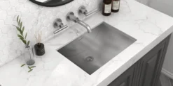 Ruvati Ariaso 16 x 13 inch Brushed Stainless Steel Rectangular Bathroom Sink Undermount, 16, RVH6106ST