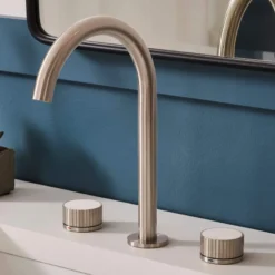 Ruvati Athena Widespread Bathroom Faucet, Brushed Nickel, Knob, RVF5232BN