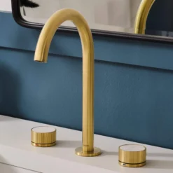 Ruvati Athena Widespread Bathroom Faucet, Brushed Gold, Knob, RVF5232SG