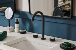 Ruvati Athena Widespread Bathroom Faucet, Matte Black, Knob, RVF5232MB