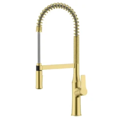 Ruvati Bianca Pre-Rinse High Arc Kitchen Faucet, Brushed Gold, Single Lever, RVF1233SG