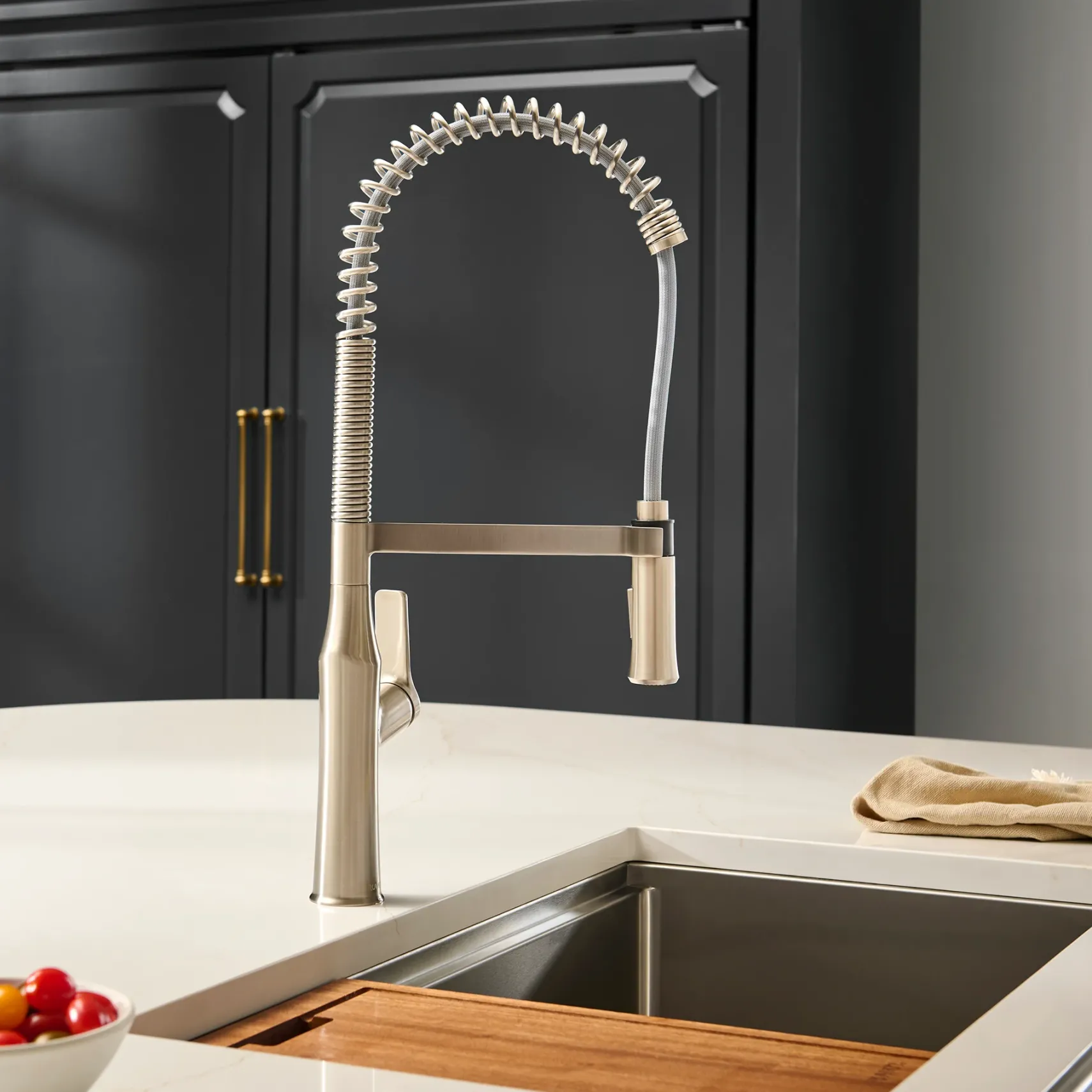 Ruvati Bianca Pre-Rinse Kitchen Faucet, Stainless Steel, Single Lever, RVF1233BN