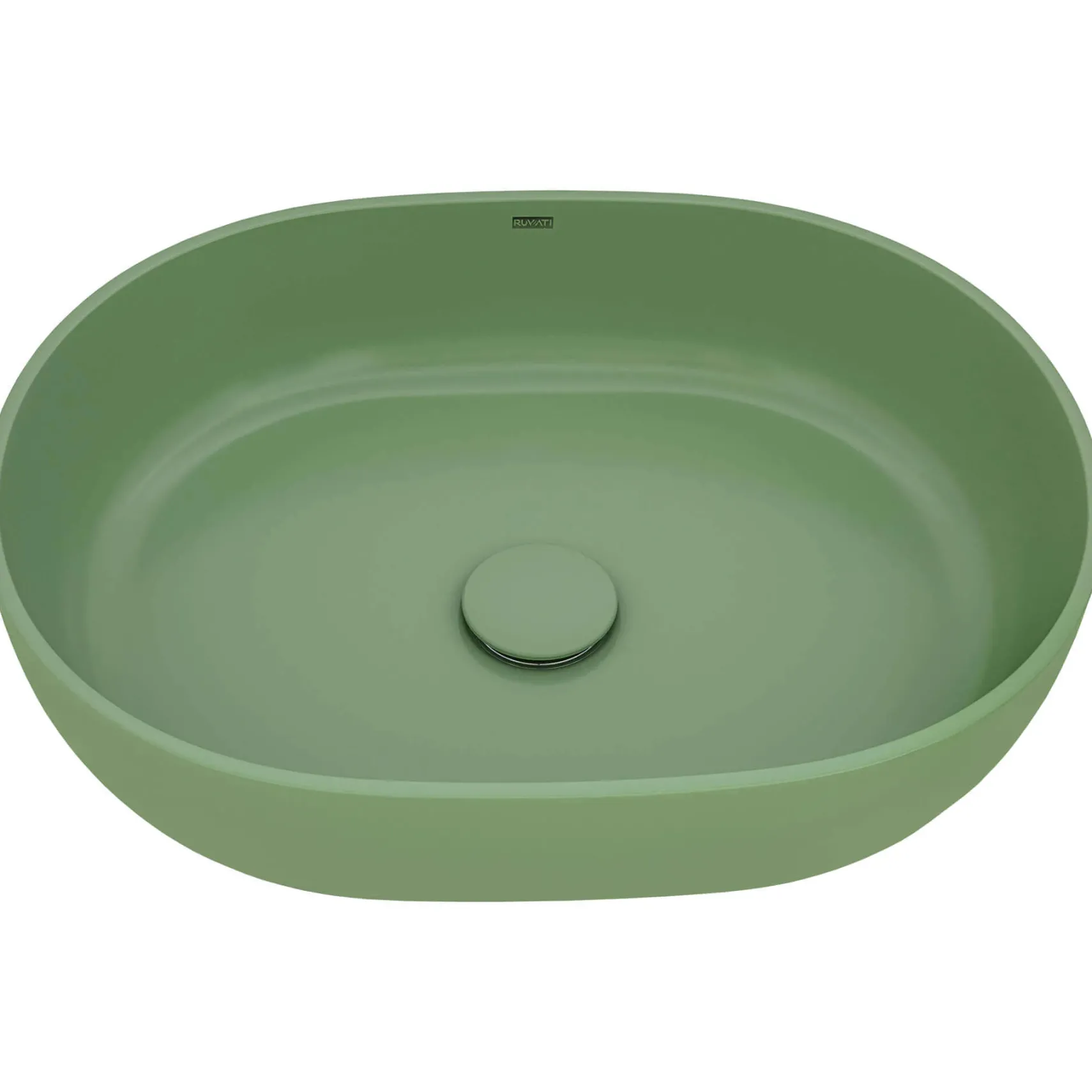 Ruvati Canali 19-inch Avocado Lime Green epiStone Solid Surface Bathroom Vessel Sink, RVB2119GN