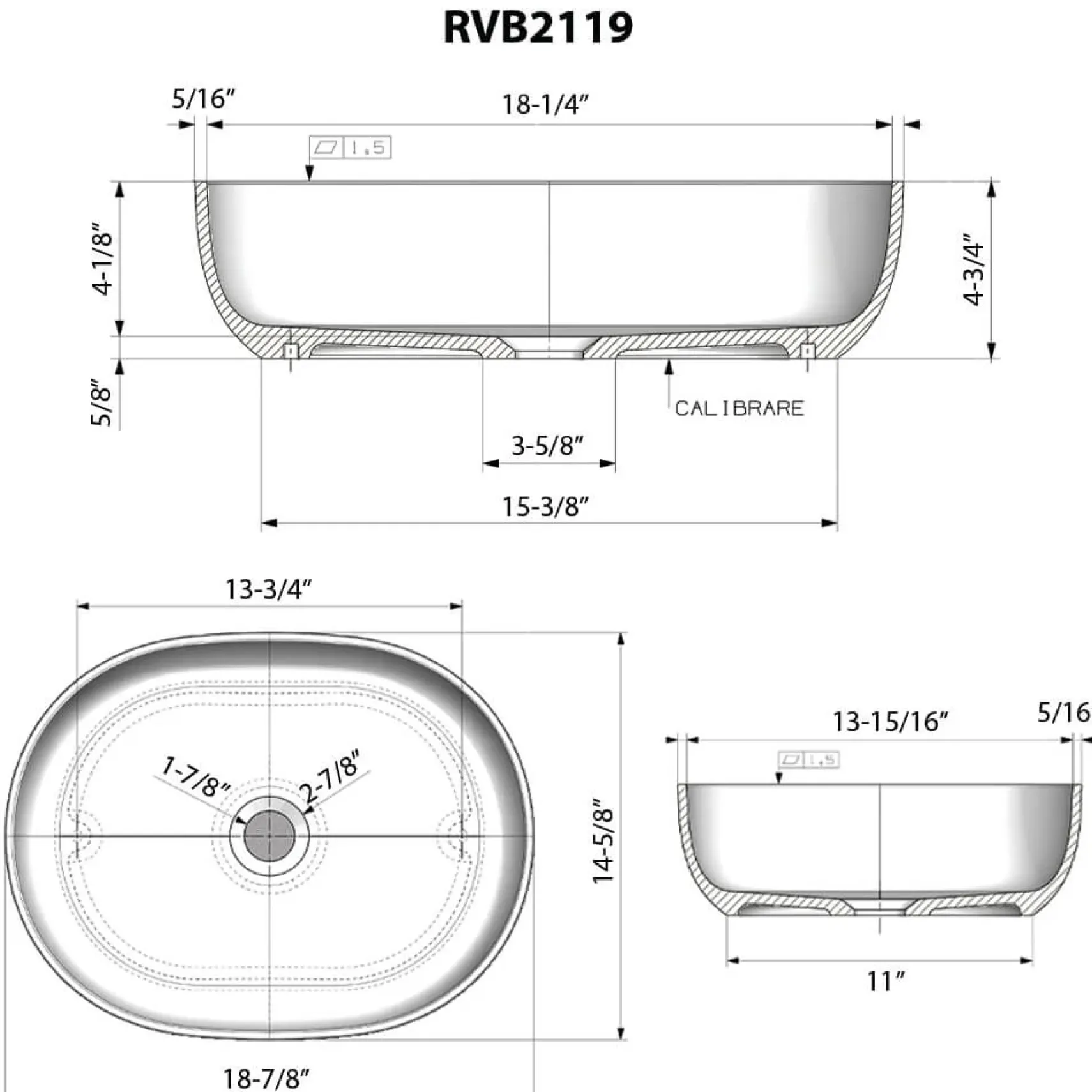 Ruvati Canali 19-inch Avocado Lime Green epiStone Solid Surface Bathroom Vessel Sink, RVB2119GN