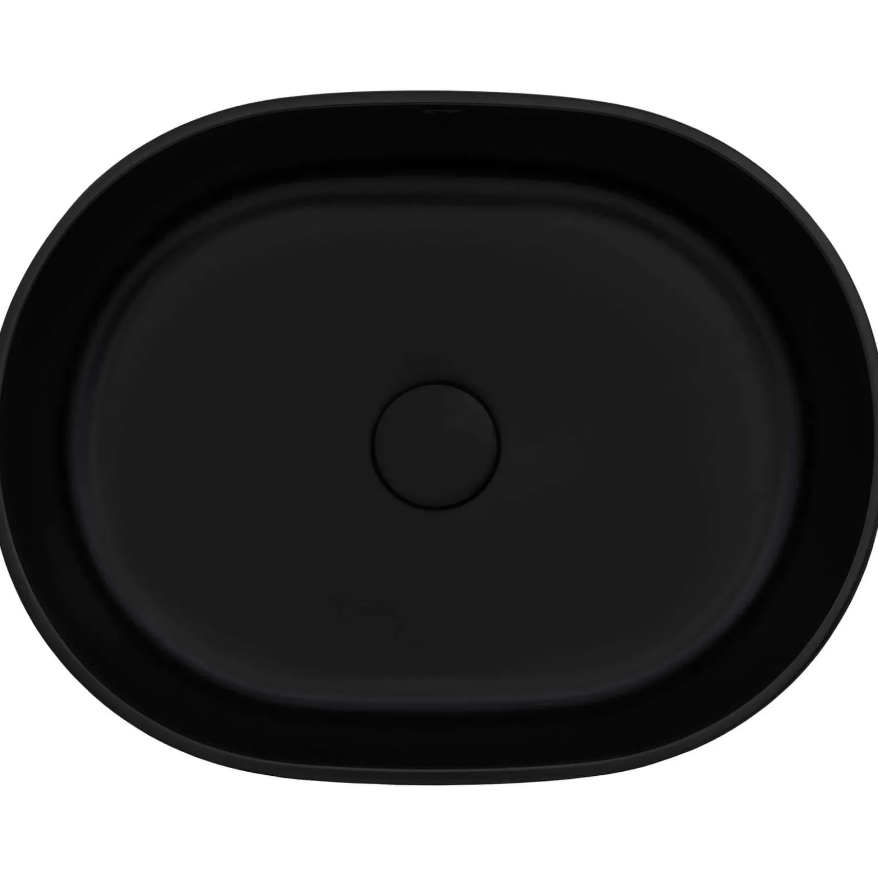 Ruvati Canali 19-inch Matte Black epiStone Solid Surface Modern Bathroom Vessel Sink, RVB2119BK