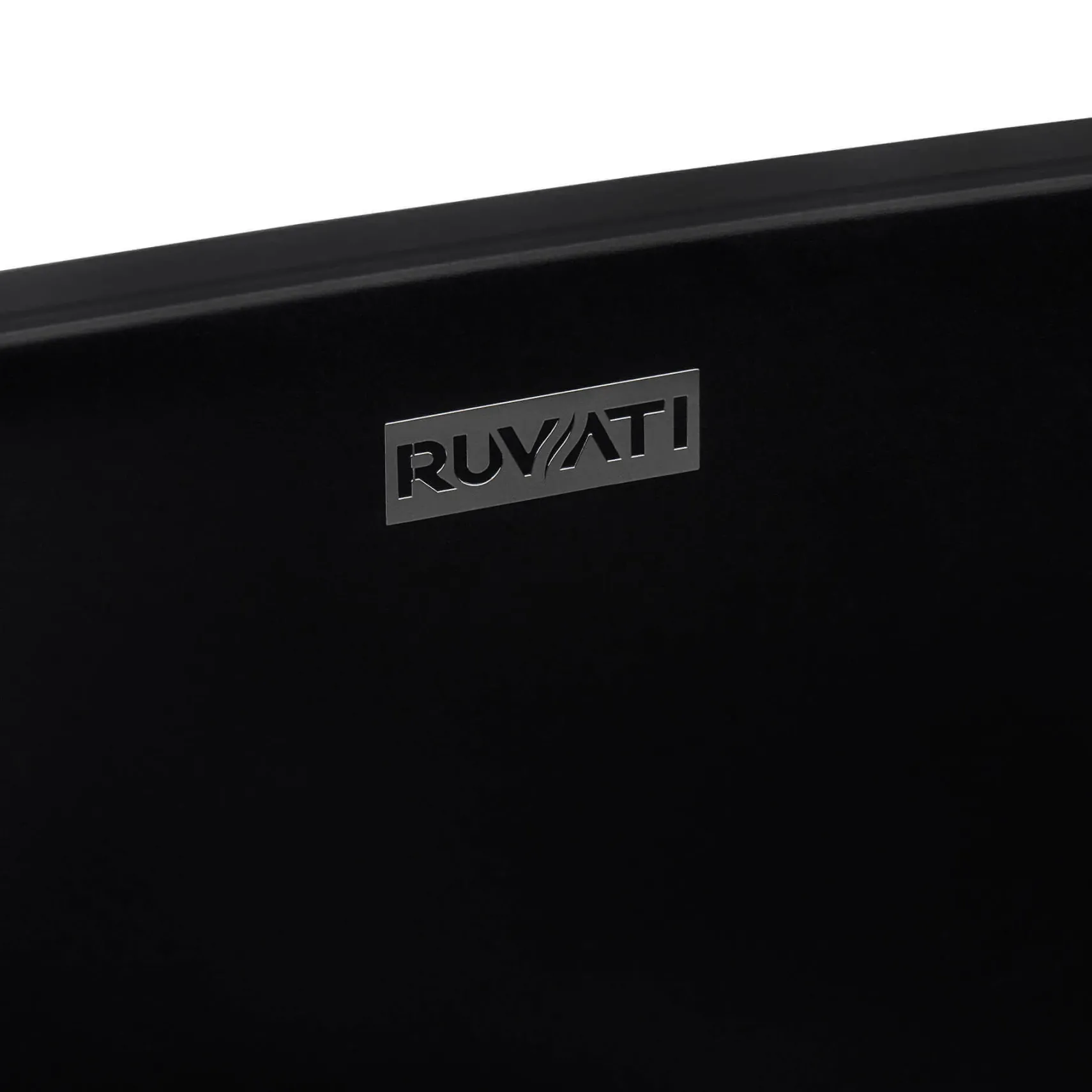 Ruvati Canali 19-inch Matte Black epiStone Solid Surface Modern Bathroom Vessel Sink, RVB2119BK