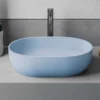 Ruvati Canali 19-inch Pacific Blue epiStone Solid Surface Modern Bathroom Vessel Sink, RVB2119LE