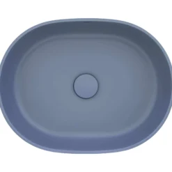 Ruvati Canali 19-inch Pacific Blue epiStone Solid Surface Modern Bathroom Vessel Sink, RVB2119LE