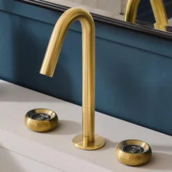 Ruvati Chrono Widespread Bathroom Faucet, Brushed Gold, Knob, RVF5234SG