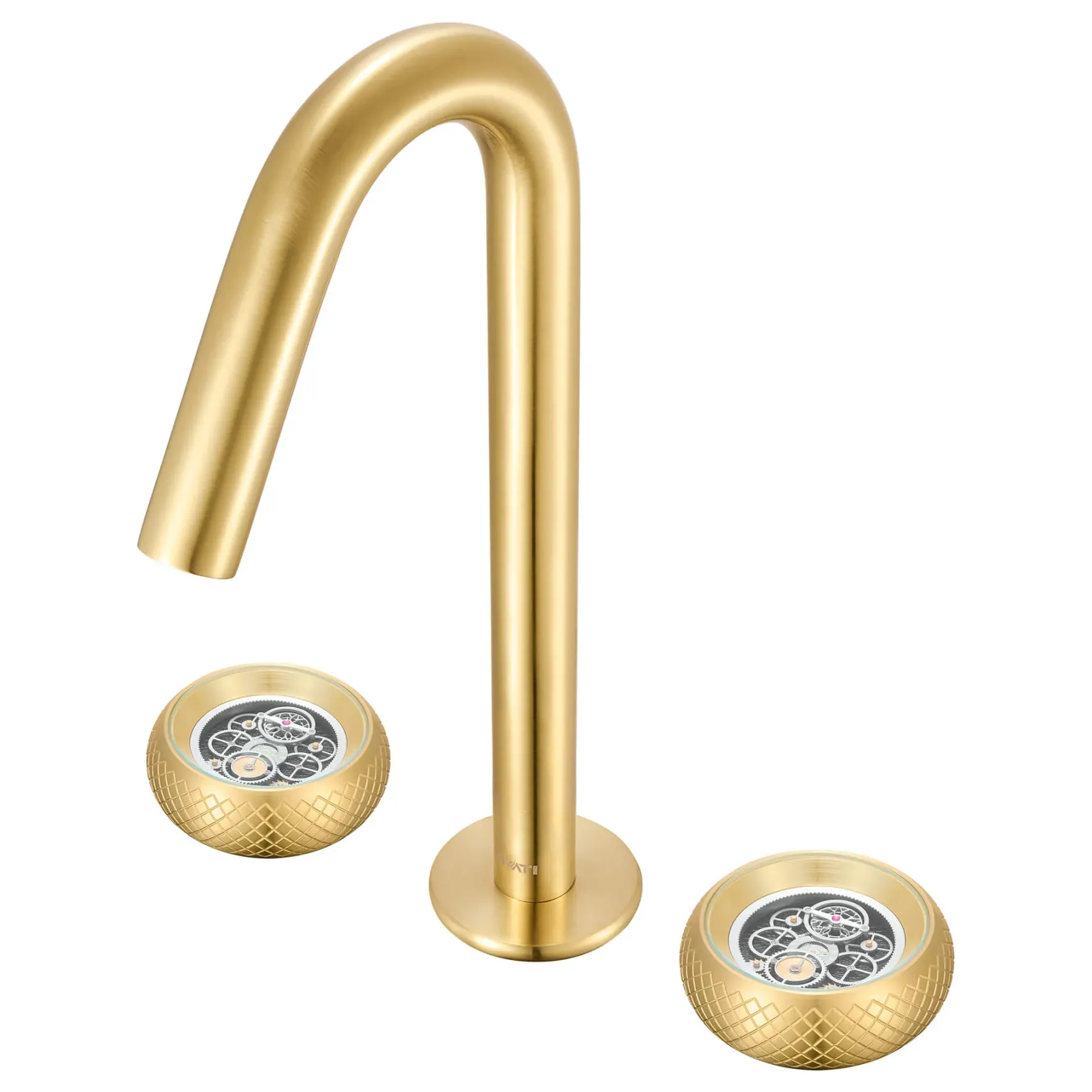 Ruvati Chrono Widespread Bathroom Faucet, Brushed Gold, Knob, RVF5234SG