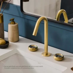 Ruvati Chrono Widespread Bathroom Faucet, Brushed Gold, Knob, RVF5234SG