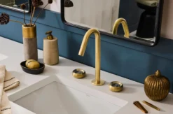 Ruvati Chrono Widespread Bathroom Faucet, Brushed Gold, Knob, RVF5234SG