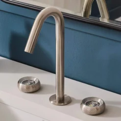 Ruvati Chrono Widespread Bathroom Faucet, Brushed Nickel, Knob, RVF5234BN