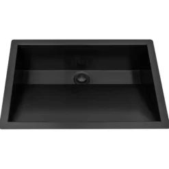 Ruvati Cresta 20 x 14 inch Gunmetal Black Stainless Steel Undermount Ramp Bathroom Sink Stainless Steel, 16, RVH6140BL