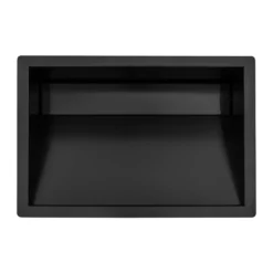 Ruvati Cresta 20 x 14 inch Gunmetal Black Stainless Steel Undermount Ramp Bathroom Sink Stainless Steel, 16, RVH6140BL