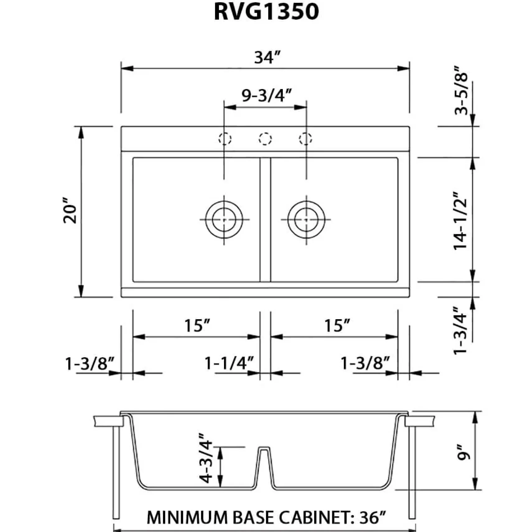 Ruvati epiGranite 34" Drop In Granite Composite Workstation Kitchen Sink, 50/50 Silver Gray, RVG1350GR