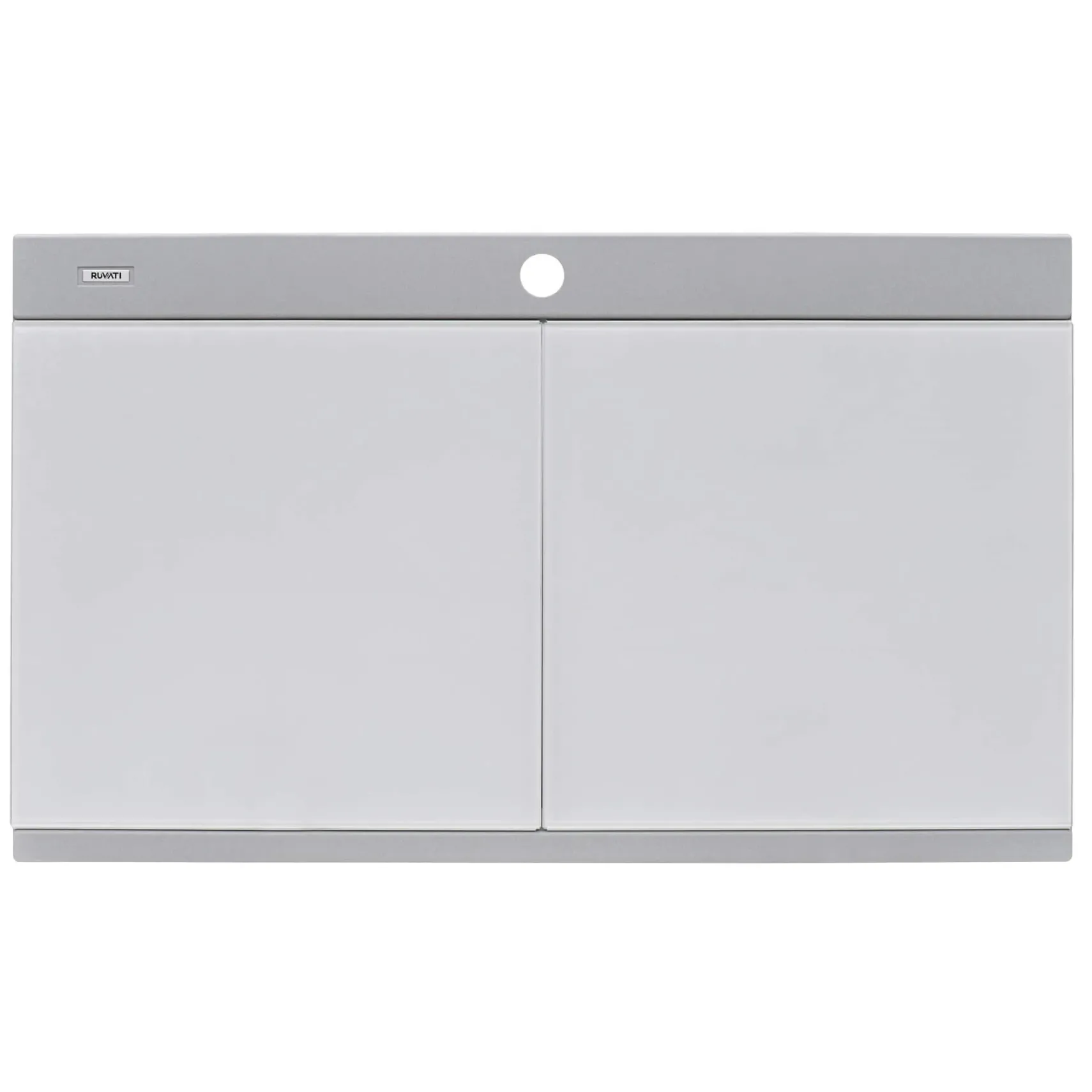 Ruvati epiGranite 34" Drop In Granite Composite Workstation Kitchen Sink, 50/50 Silver Gray, RVG1350GR