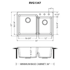 Ruvati epiGranite 33" Drop In Granite Composite Workstation Kitchen Sink, 60/40 Double Bowl, Arctic White Matte, RVG1347WH