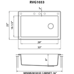 Ruvati epiGranite 33" Drop In Granite Composite Workstation Kitchen Sink, Urban Gray, RVG1033UG
