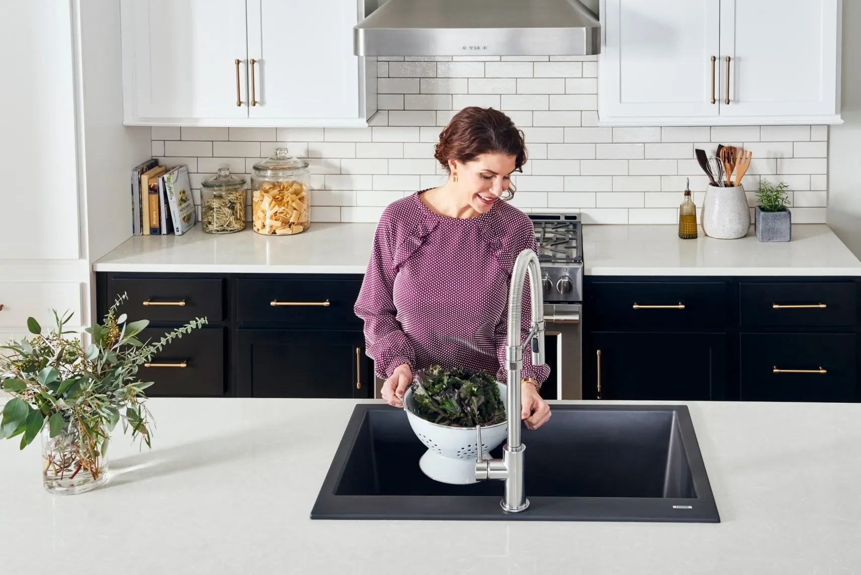 Ruvati epiGranite 33" Drop In Granite Composite Workstation Kitchen Sink, Midnight Black, RVG1083BK