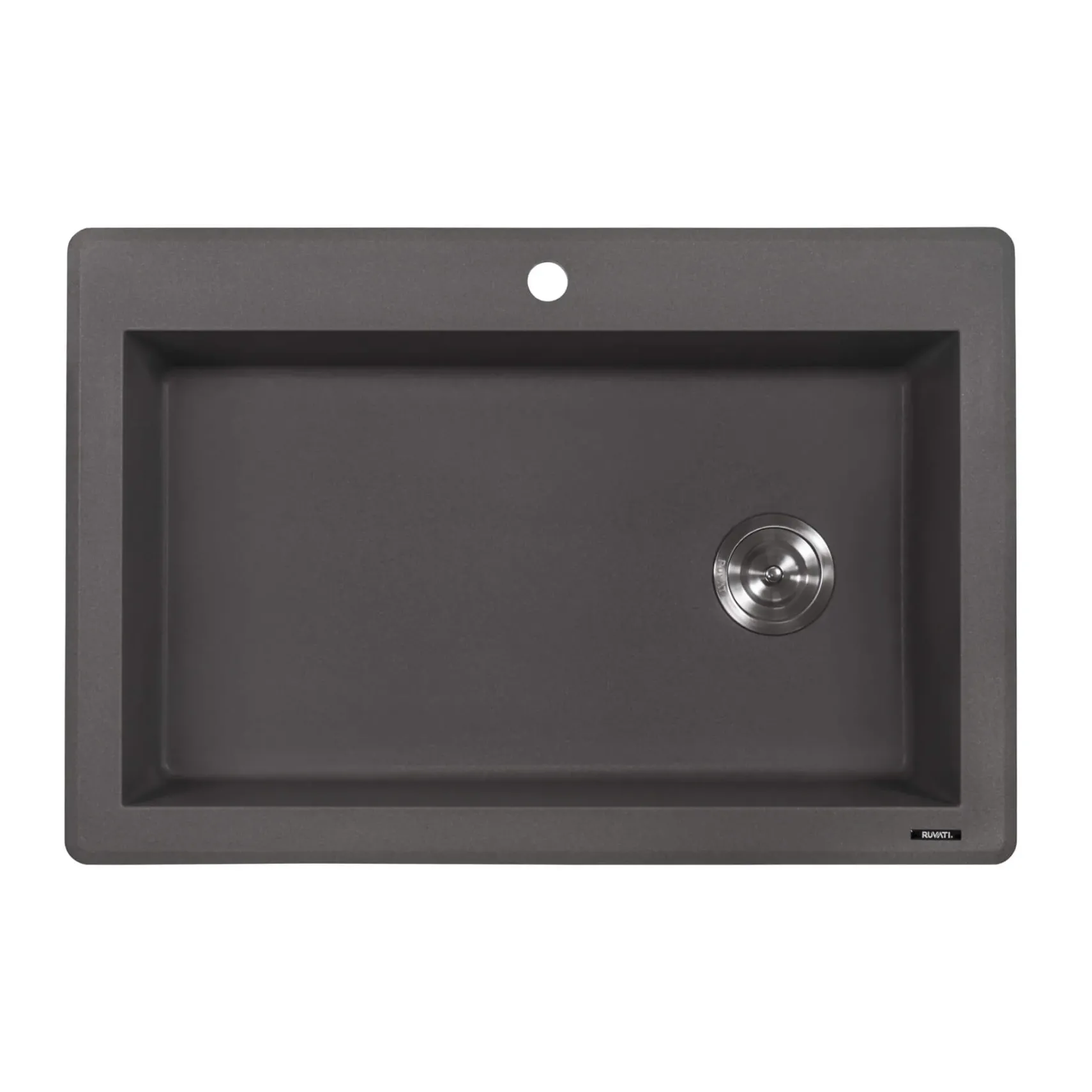 Ruvati epiGranite 33" Drop-in Topmount Granite Composite Kitchen Sink, Urban Gray, RVG1033GR