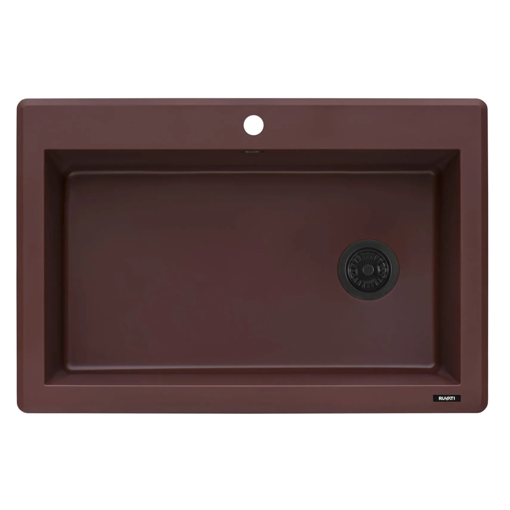 Ruvati epiGranite 33" Drop-in Topmount Granite Composite Kitchen Sink, Carnelian Red, RVG1033RD