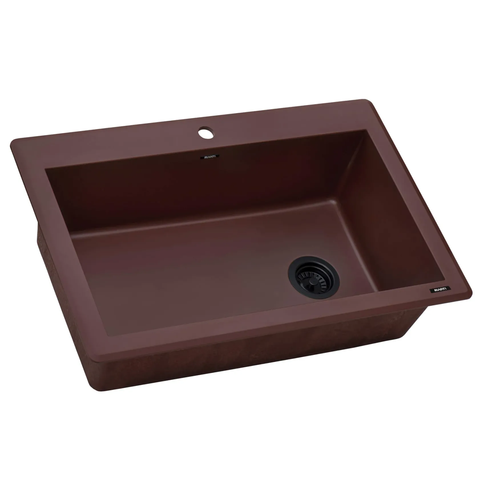 Ruvati epiGranite 33" Drop-in Topmount Granite Composite Kitchen Sink, Carnelian Red, RVG1033RD