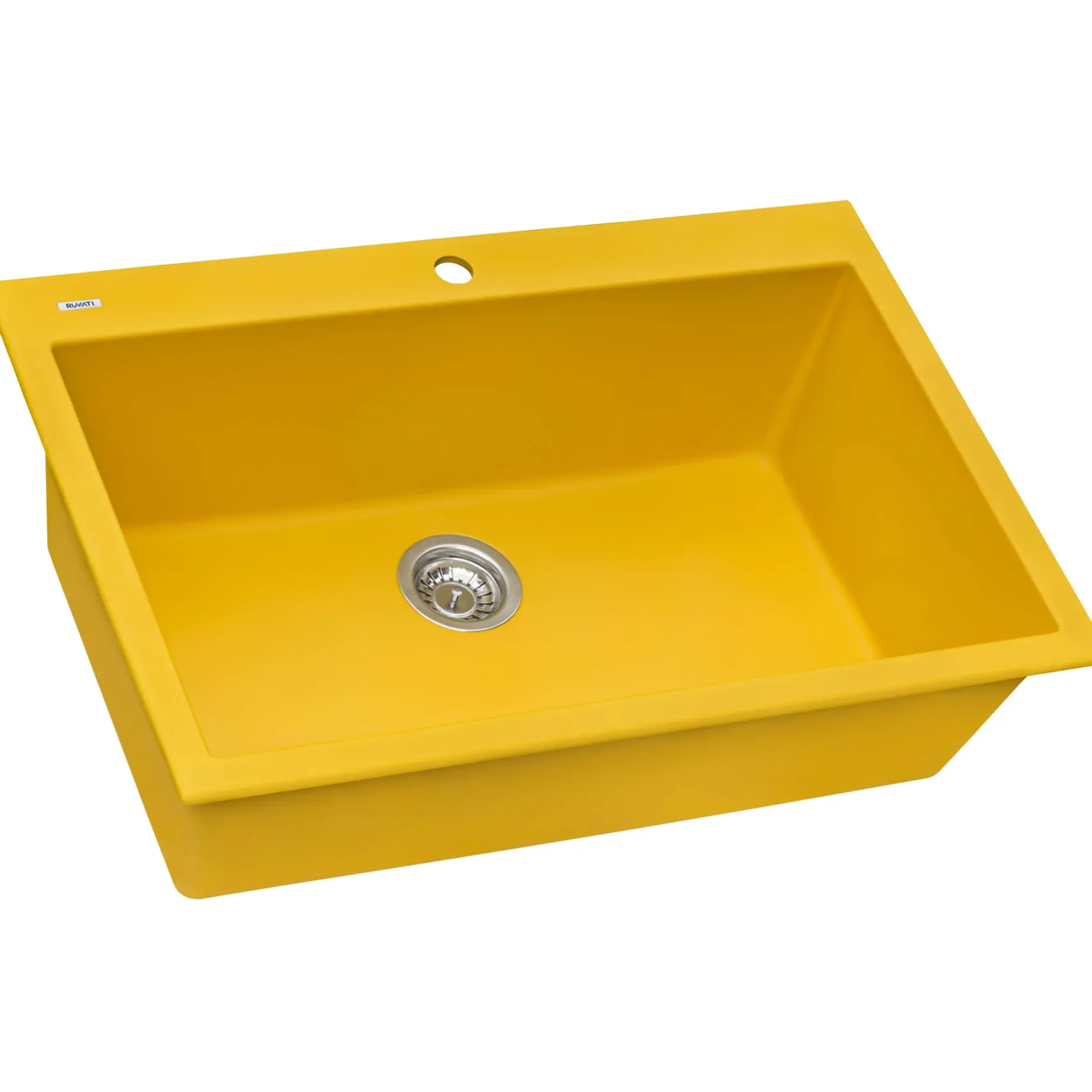 Ruvati epiGranite 33" Drop-in Topmount Granite Composite Kitchen Sink, Midas Yellow, RVG1080YL