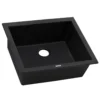 Ruvati epiGranite 21" Rectangle Granite Composite Workstation Bar/Prep Sink, Midnight Black, RVG2021BK